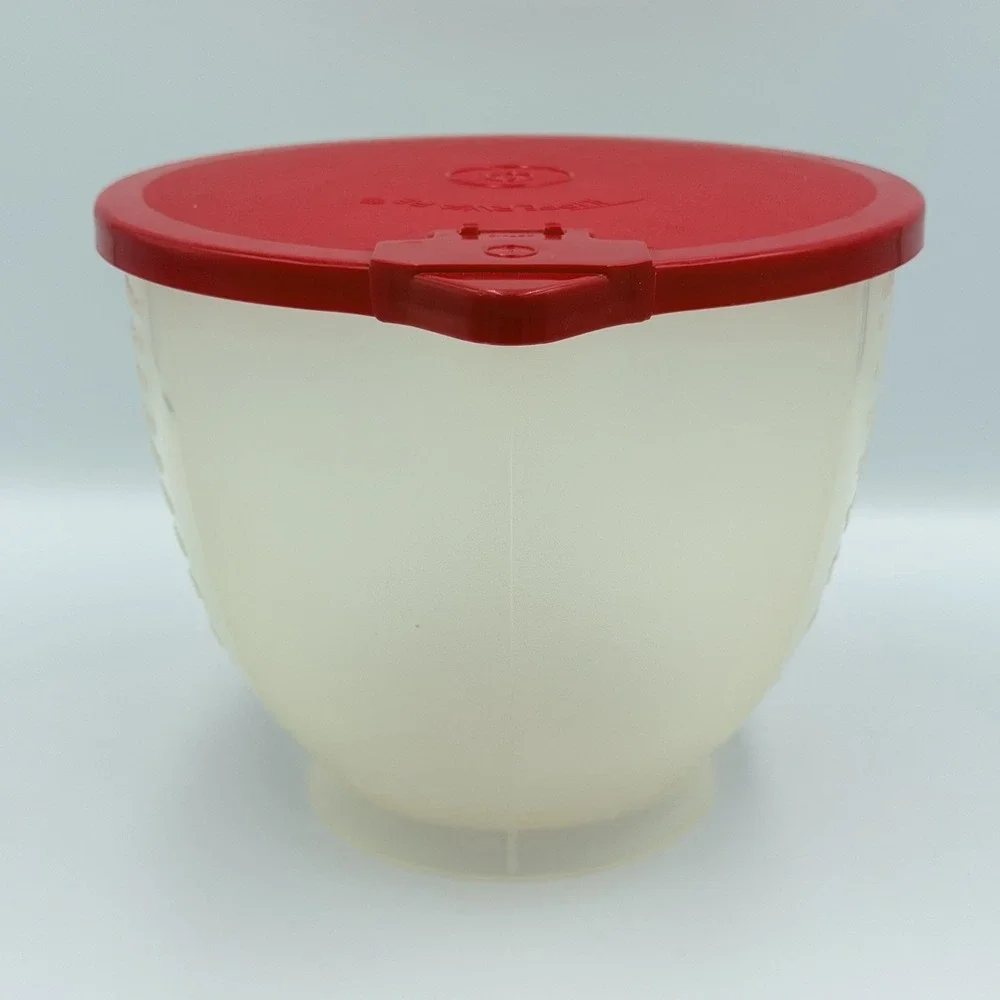 VTG Tupperware 2L Batter Bowl Measuring Pitcher‎ Red Lid 500B-1 Mix Pour USA